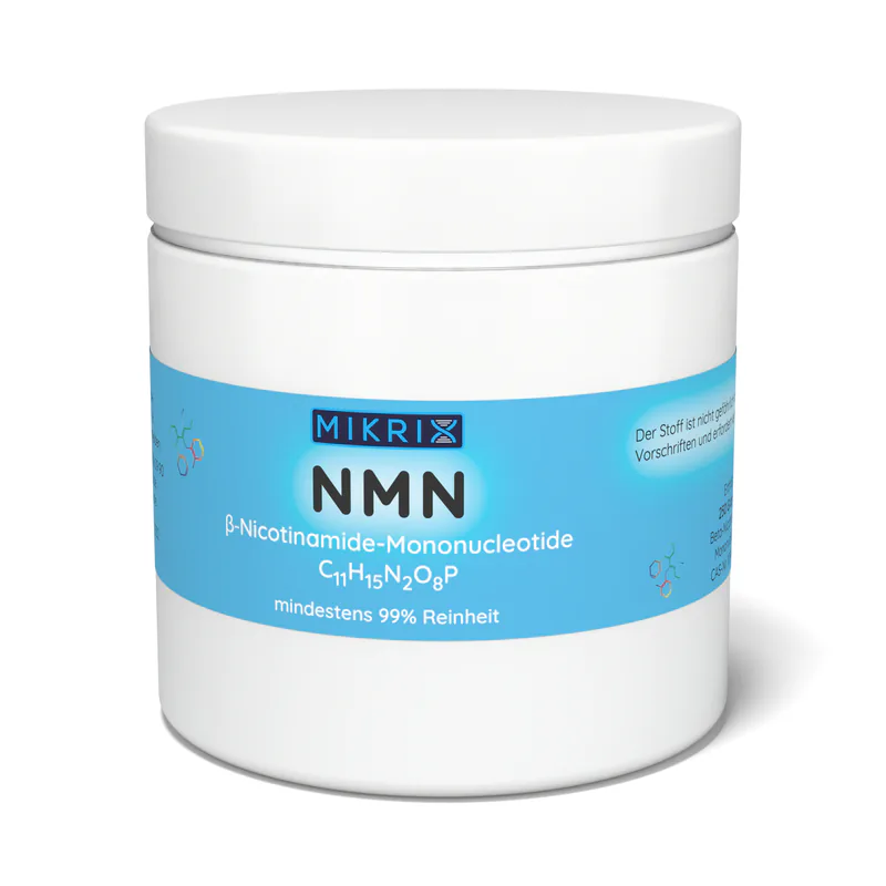 Mikrix NMN Pulver, 250 g in der Dose, Vorderseite